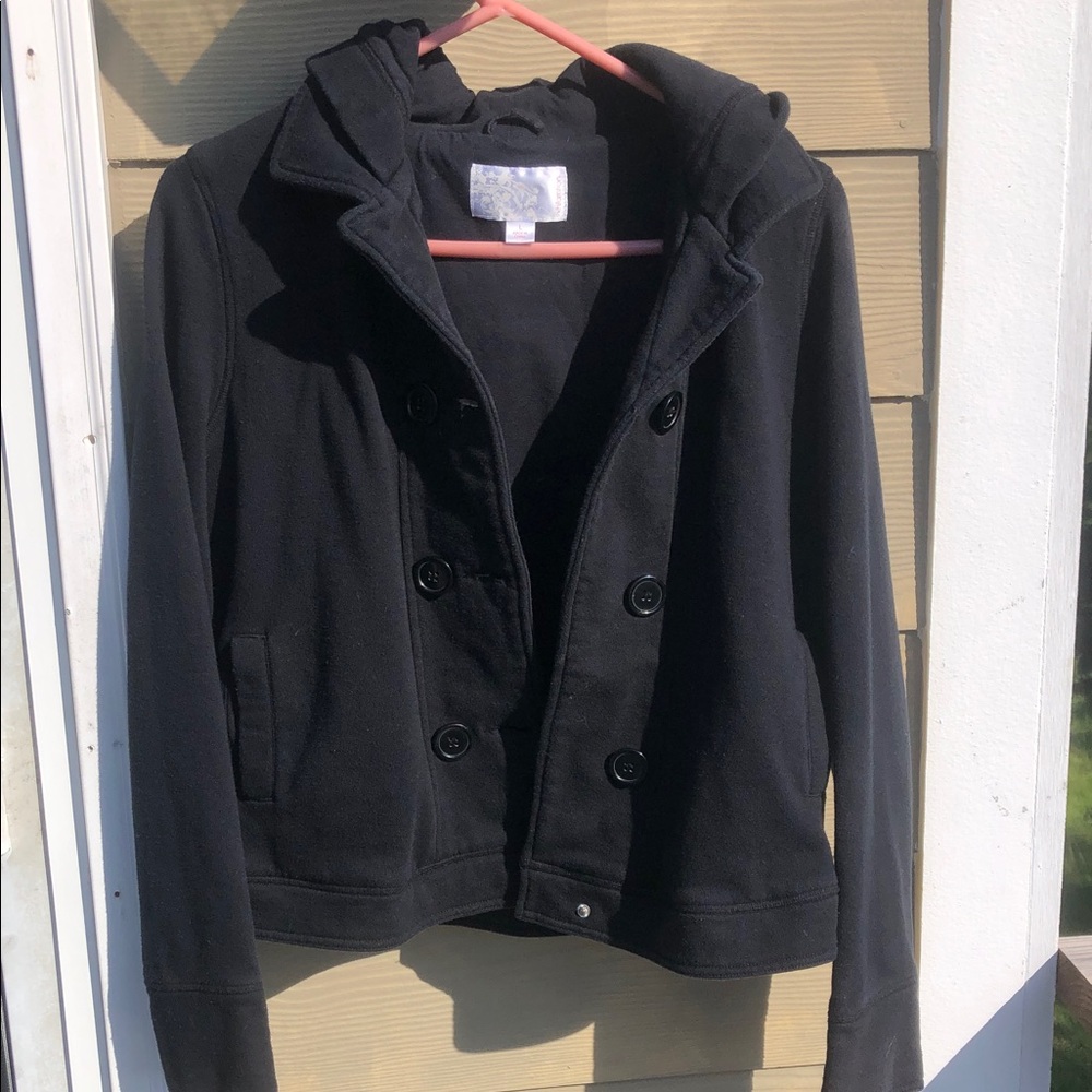 EUC black double breasted hoodie